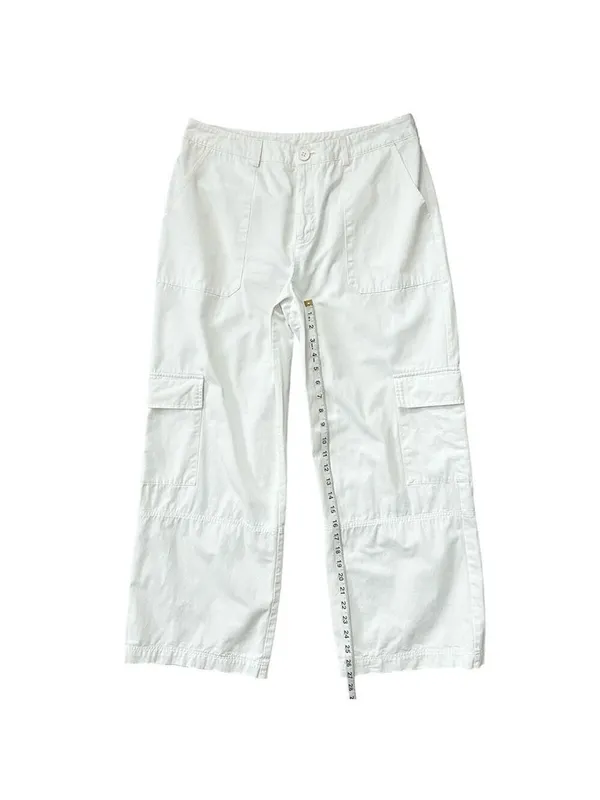 Princess Polly Fallout Wide Leg High Rise Cargo Ankle Crop Cotton Pants Size 8 - Image 8