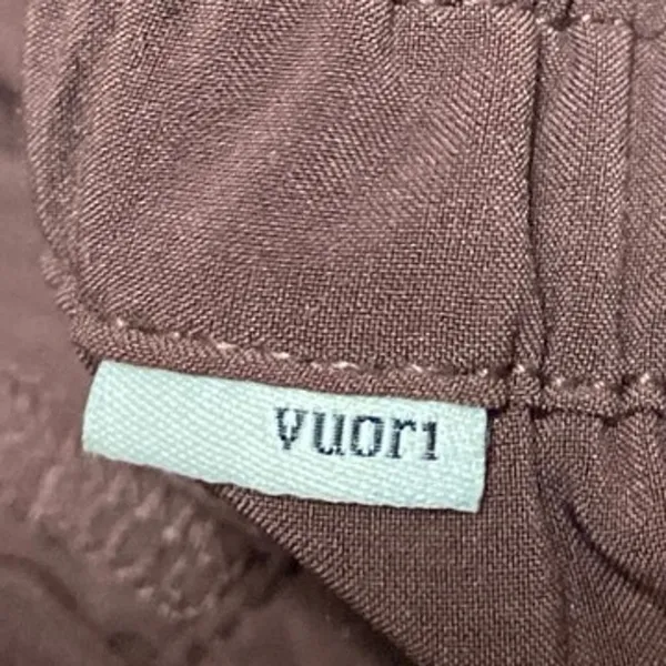 Vuori Women's Brown High Waisted Elastic Waist Tapered Trousers Joggers Pants L - Image 4