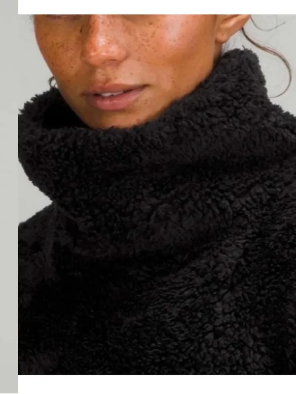Lululemon Warmth Restore Sherpa Funnel Neck Pullover Black Size Medium - Image 4