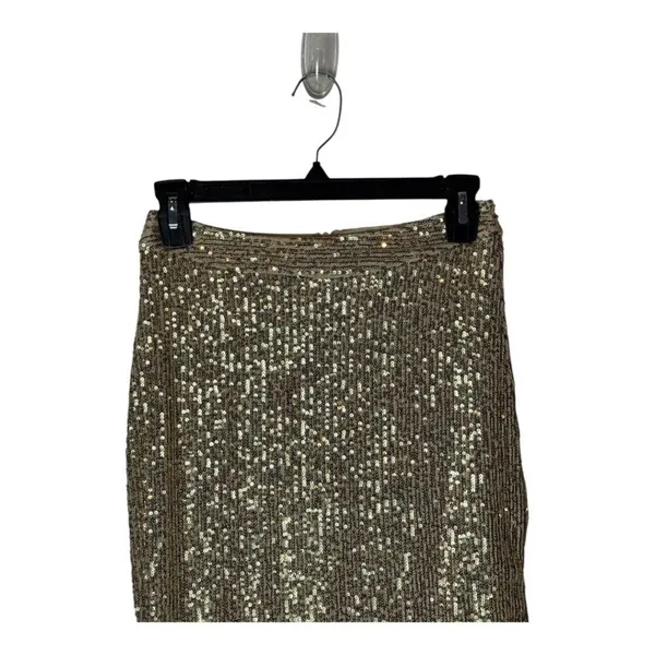 Club L London Skirt Women 4 Light Gold‎ Sequins Doing it For the Glam Maxi NWT - Image 4