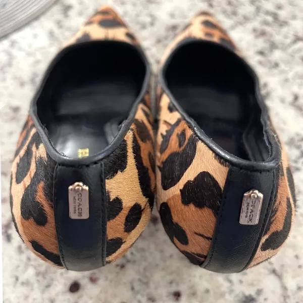 Coach Leopard Calf Hair Pumps Women 6.5 Brown Animal Print Pointed Toe Stiletto - Image 5