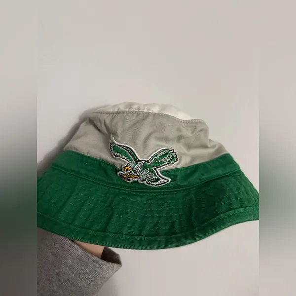 Mitchell & Ness Philadelphia Eagles Bucket Hat Throwback Hat Retro Gray Green - Image 7
