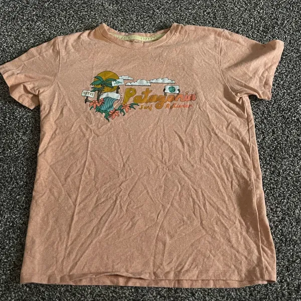 Patagonia Peach Palm Protest Vote Surf Activism Short Sleeve Shirt S - Image 2