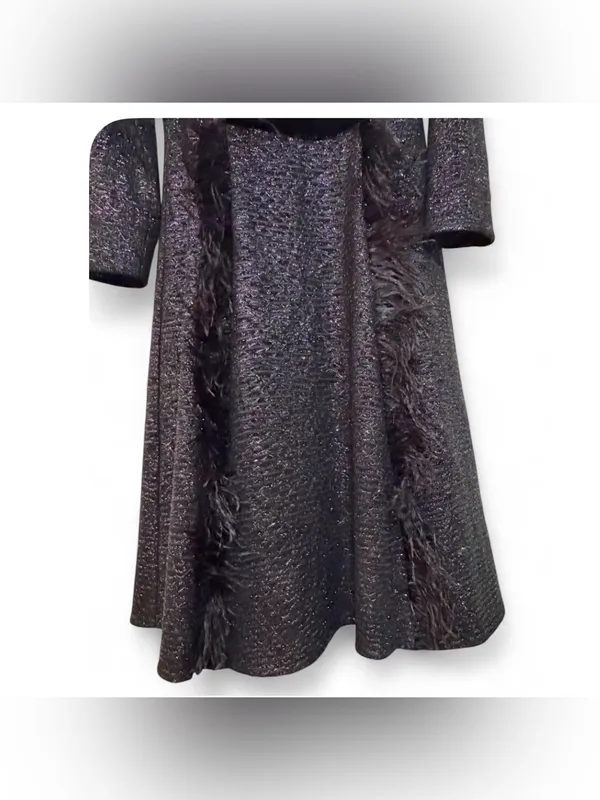 TOUCH Israel Women’s Modest Sparkle Feather Trim Evening Dress Size EU 40 - Image 7