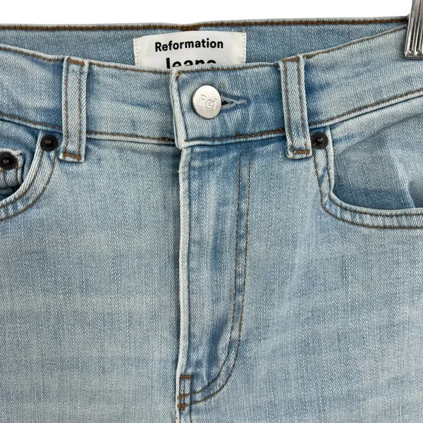 Reformation Harper High Rise Skinny Jeans Amalfi Light Wash Denim Blue‎ Size 24 - Image 5