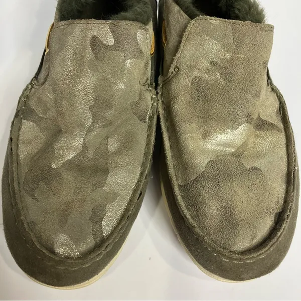 Sperry Moc-sider slip on shoes‎ metallic camouflage women’s size 8.5 faux fur - Image 4