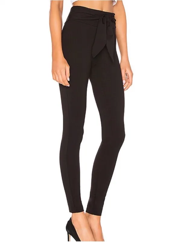 LPA High Waisted Belted Leggings Small Black Party Going Out City Chic Minimal - Image 4