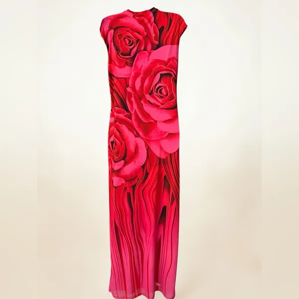 AFRM Vibrant Pink Floral Maxi Dress - Image 7