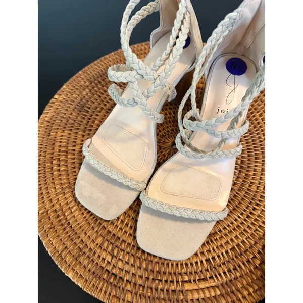 Joie Felina Braided Strappy Block Heel Sandals Sand Beige Square Toe‎ Size 8.5 - Image 8