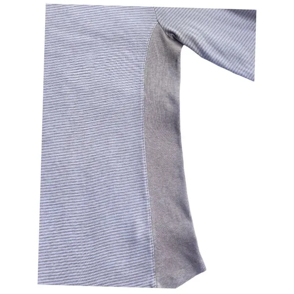 LL Bean Boat Neck Beige Stripe Three Quater Sleeve Top - Image 3