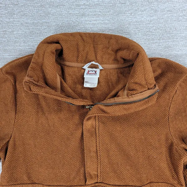 Avalanche Fleece Womens Small Rust Brown Quarter Zip Textured Pullover Top - Image 6
