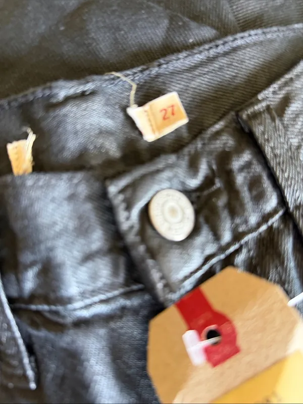 NWT Levi's Premium Ribcage Wide Leg Jeans A6081-0057 BLACK COATED Size 27x32 - Image 6