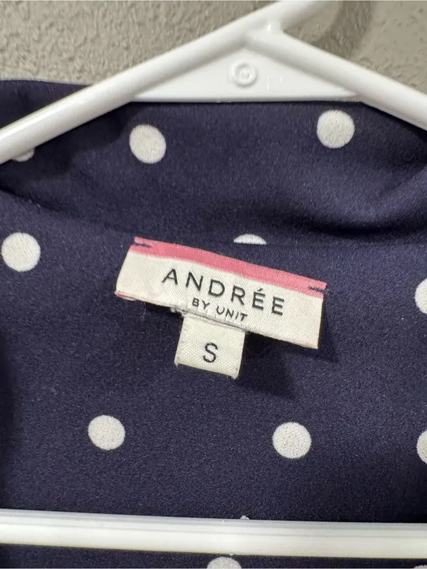 ANDREE BY UNIT Navy and White Polka Dot Girls' Casual Blazer Dress - Image 4