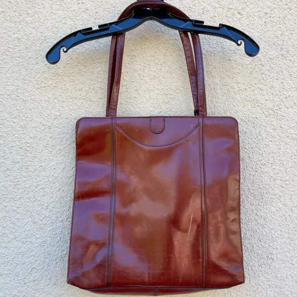 Hobo Intl Reddish Brown Leather Tote Bag Double Handle - Image 5