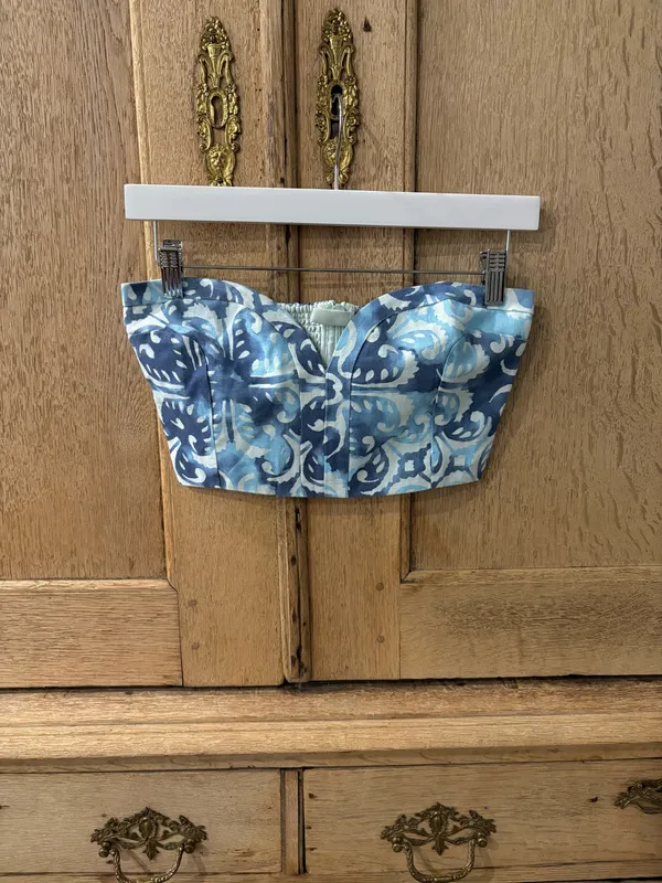 ALEXIS Isola Top in Blue & White Linen XS NWT - Image 3