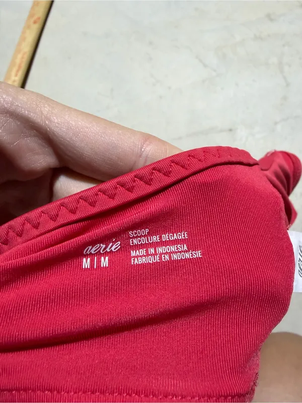Aerie scoop Ruffled Strap swim bikini top medium - Image 4