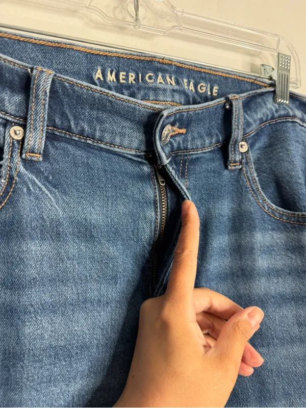 American Eagle Stretch‎ Suoer High Rise Ankle Straight 5928 Size 12R Streetwear - Image 6