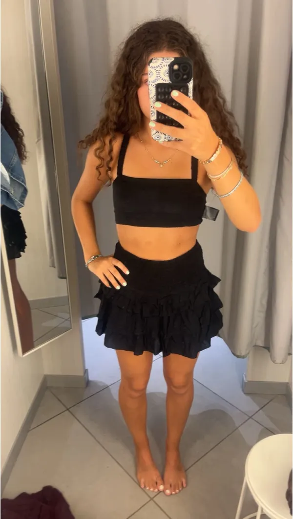 Black Ruffle Skirt ZARA Mini - Image 2