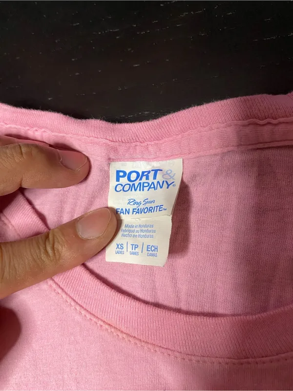Port and Company Pink Crewneck Tee - Image 3