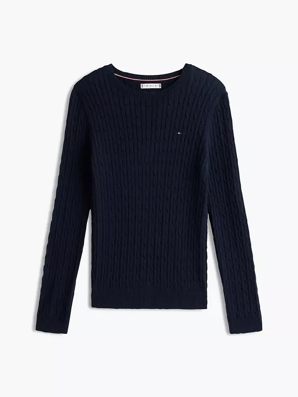 NWT Tommy Hilfiger Long-Sleeve Cable Knit Sweater Navy XL - Image 6