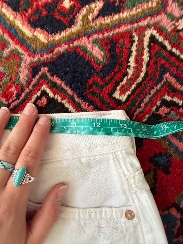 Free People White Denim Shorts - Image 5