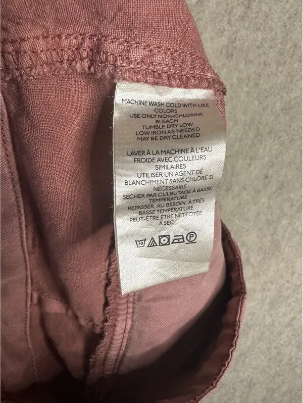 Anthro Pilcro Pink Beach Cargo Linen Blend Wide Leg Women’s 26 - Image 8