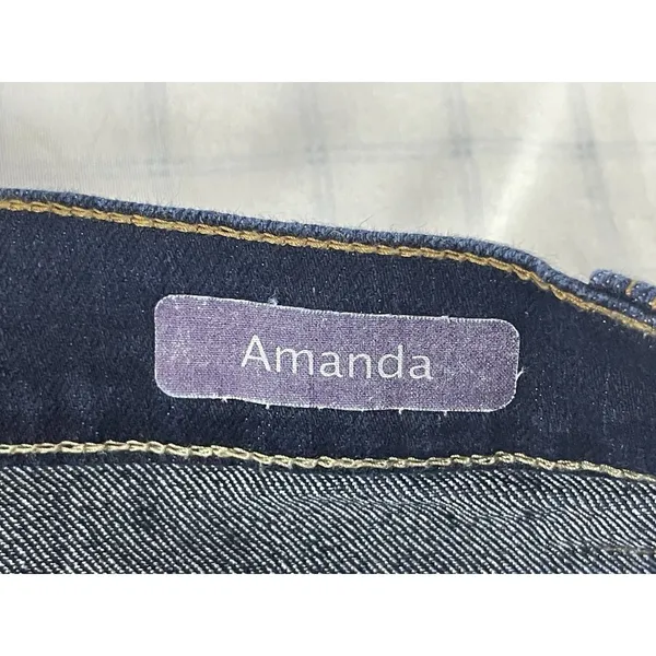 Gloria Vanderbilt Women’s Dark Wash Blue Denim Straight Leg Mid Rise Jeans 10 - Image 6