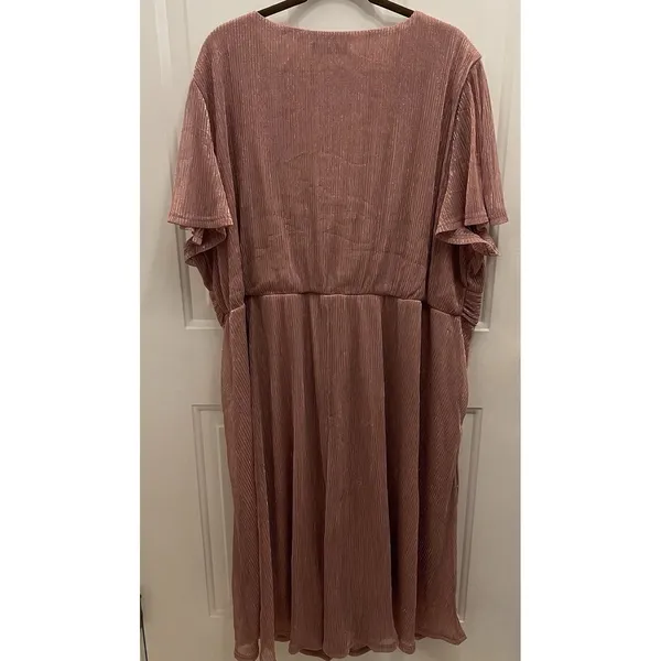 Bloomchic Dusty Rose Glitter Shimmer Midi Dress Womens 26‎ Party Wedding Gown - Image 7