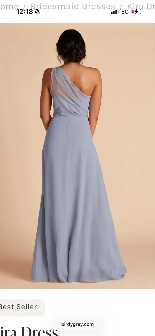 Bridesmaid Birdy Grey Dusty Blue Dress - Image 2