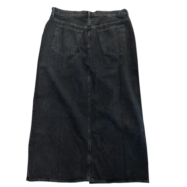 NEW Agolde Leif Front Slit Denim Maxi Skirt Spider Black Size 32 Casual $238 - Image 6