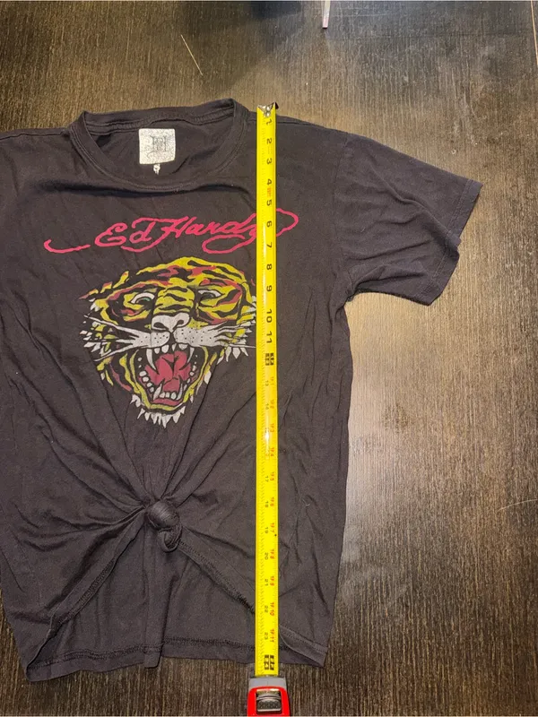 Ed Hardy Tiger Graphic T-Shirt Black Y2K Vintage Style Womens S - Image 5