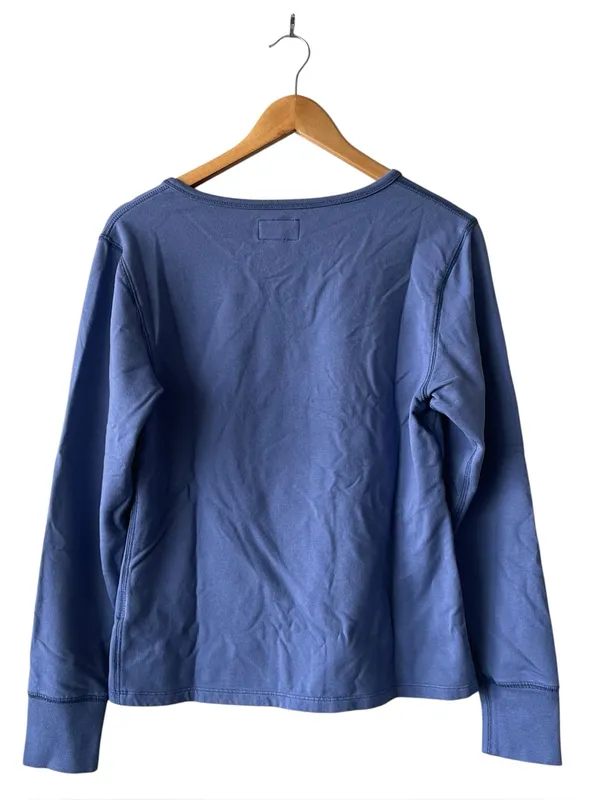 American Giant Blue Long Sleeve V-Notch Top Small - Image 4