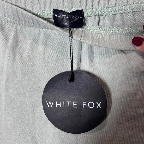 White Fox Signature Bike Shorts Sage Green‎ XS Lounge Activewear Workout - Image 6