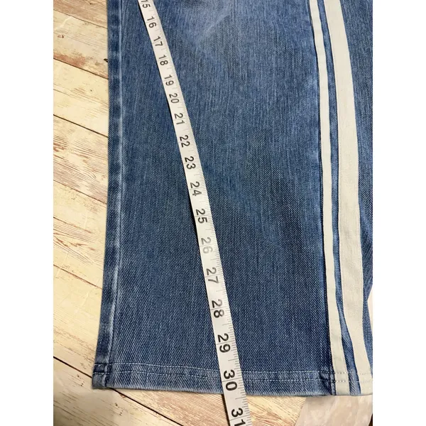 Halara Flex Barrell Jeans Women's Size Large Regular Side Stripe Stretch Denim - Image 8