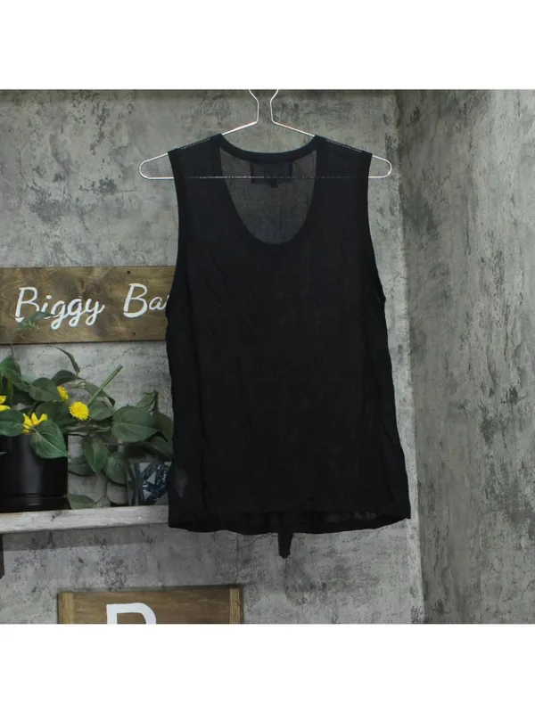 NWT Nina Parker Trendy Lightweight Sheer Sweater-Knit Tank Black Beauty 1X - Image 4