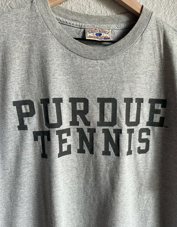Steve & Barry's Purdue Tennis Gray Basic Warm-up Tee - Image 2