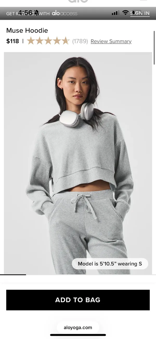 Alo Yoga Muse Hoodie Heather Grey - Image 4