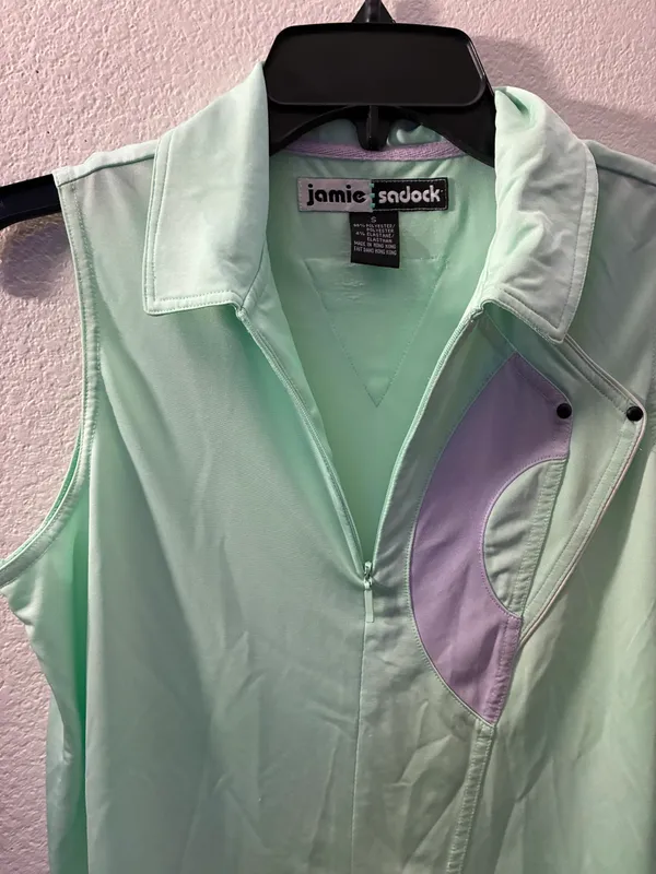 Jamie Sadock Women's Sleeveless Half Zip Pullover Golf Polo Shirt S - Image 6