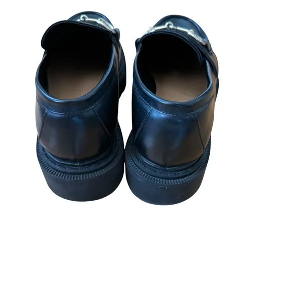 H&M Black Lug Sole Loafers Chunky Platform Horsebit Hardware Women's Size 40 - Image 3