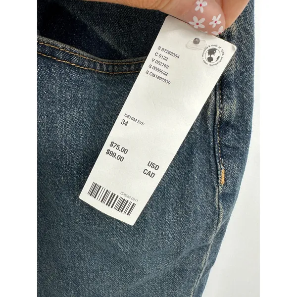 BDG Urban Outfitters‎ Straight Leg Jeans 34W Raw Waist Y2K Vintage Wash - Image 7