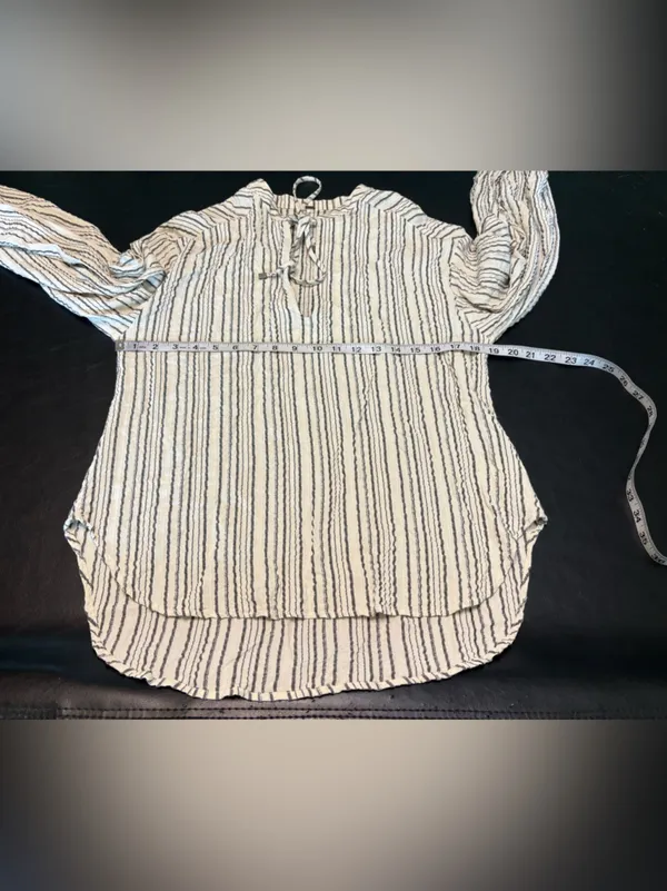 Free People Bishop Sleeves Striped Tunic Blouse Women's Size XS - Image 9
