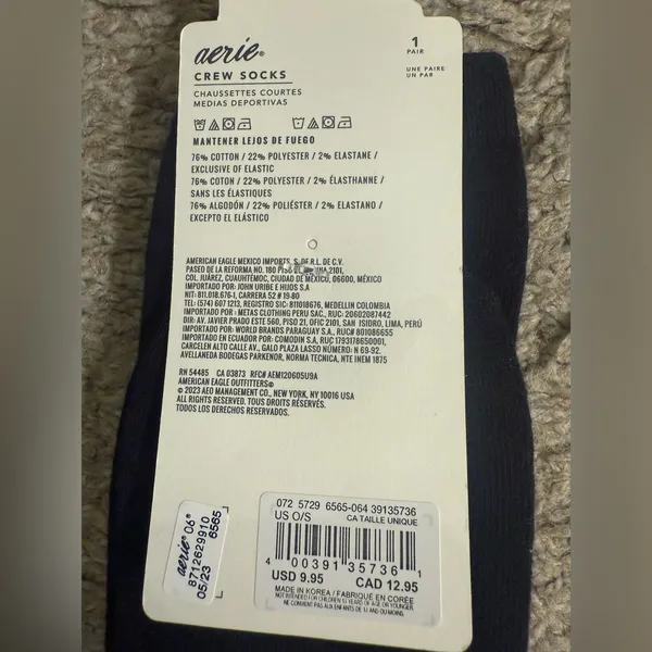 Aerie Black New York NYC Block Letter Graphic Real Soft® Crew Socks - Image 5