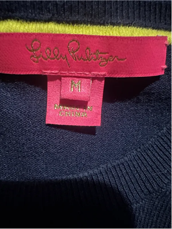 Lilly Pulitzer Women's Navy Blue Crew Neck Sweater Size S - Image 3