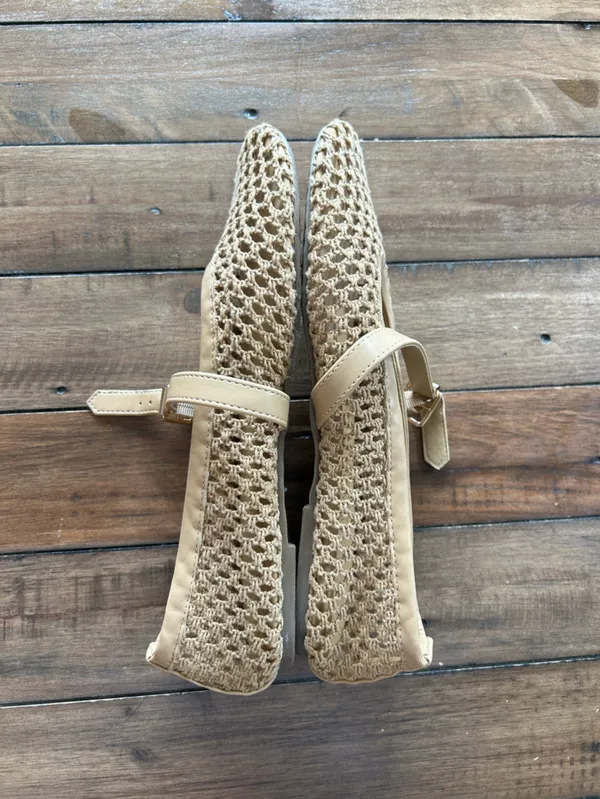 Coconuts by Matisse Nolita Mary Jane Woven Ballet Flats Tan 8 - Image 8