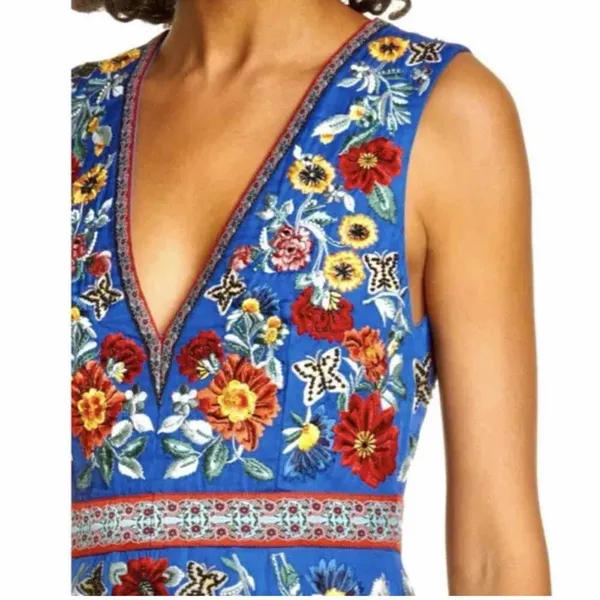 Alice + Olivia Patty Riviera Floral Embroidered A Line Mini Dress Size US 8 - Image 10