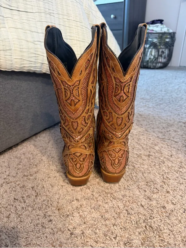 J.B. Dillon Boots Brown Size 8 - Image 4