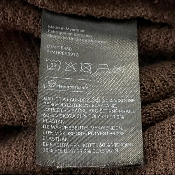 H&M Pull-On Wide Leg Knit Pants Elastic Waist Brown S - Image 4