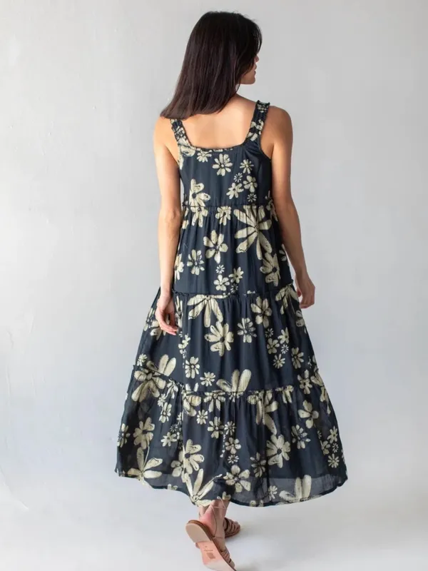 Natural Life Adele 100% Cotton Floral Maxi Dress Size Large - Image 2