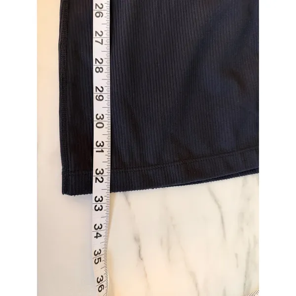 FP Movement Black Ribbed Flare Leggings Multi Stripe Waistband‎ Womens Size M - Image 8
