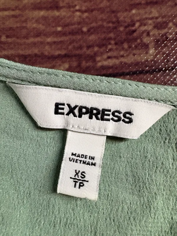 Express Sage Green Draped Bell Sleeve Wrap Top Size XS - Image 6